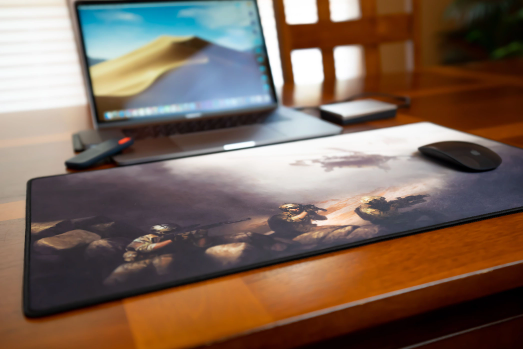 Table With Laptop And Mouse Pad